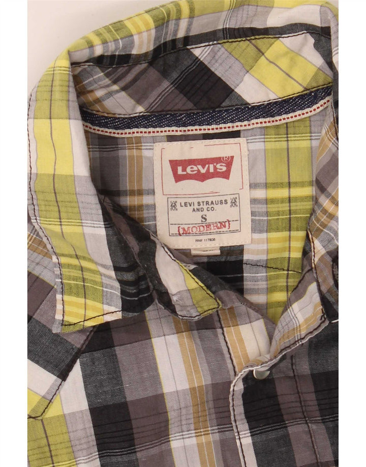Levi's Mens Modern Shirt Small Grey Check Cotton
