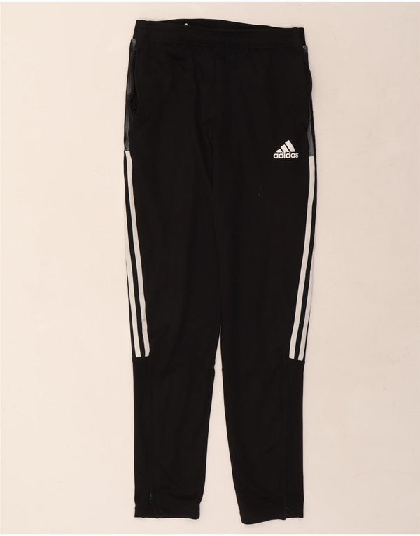 ADIDAS Boys Aeroready Tracksuit Trousers 15-16 Years Black Polyester