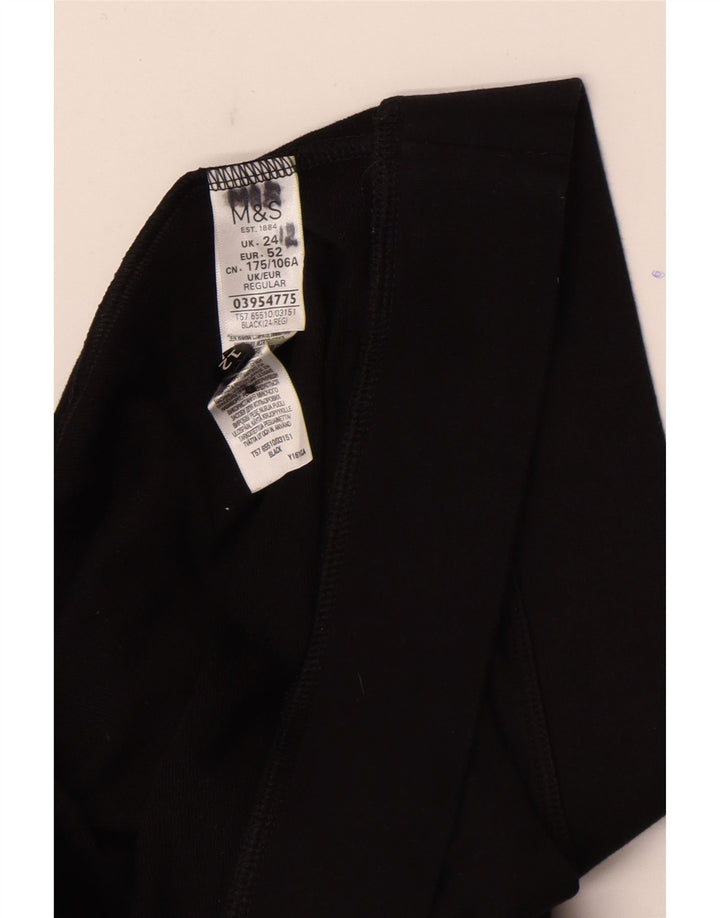 Marks & Spencer Womens Leggings UK 24 4XL Black Cotton