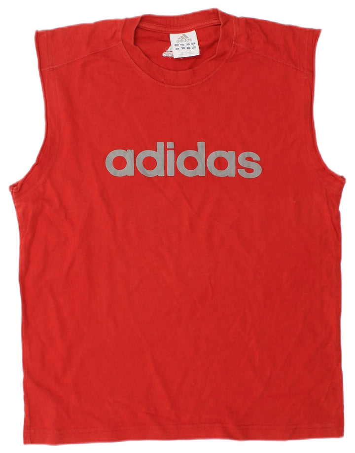 ADIDAS Mens Graphic Vest Top UK 40/42 Medium Red Cotton