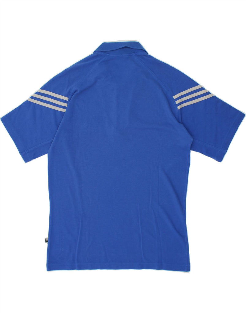 ADIDAS Mens Graphic Polo Shirt UK 42/44 Large Blue Cotton | Vintage Adidas | Thrift | Second-Hand Adidas | Used Clothing | Messina Hembry 