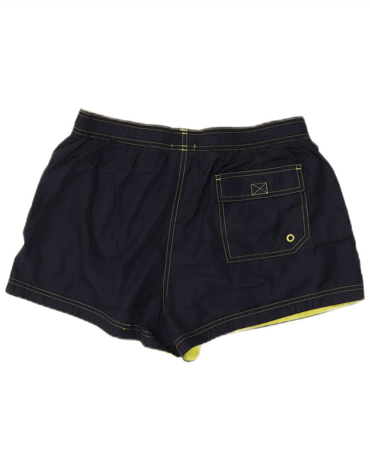 Calvin Klein Mens Graphic Swimming Shorts Large Navy Blue Polyester