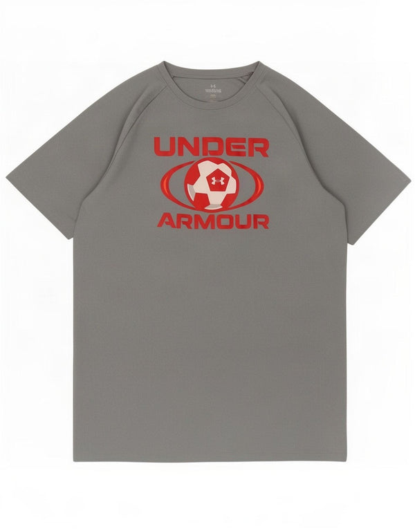 Under Armour Boys Graphic T-Shirt Top 13-14 Years XL Grey Polyester