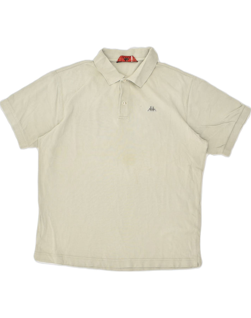 KAPPA Mens Polo Shirt Large Beige Cotton | Vintage Kappa | Thrift | Second-Hand Kappa | Used Clothing | Messina Hembry 