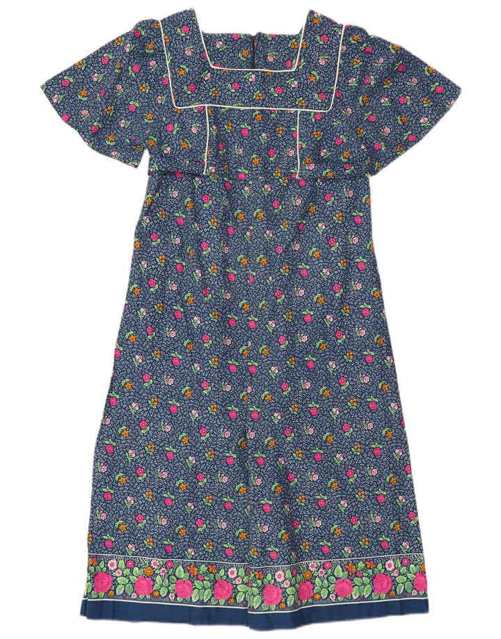 Nuova Moda Womens Maxi Dress IT 44 Medium Blue Floral