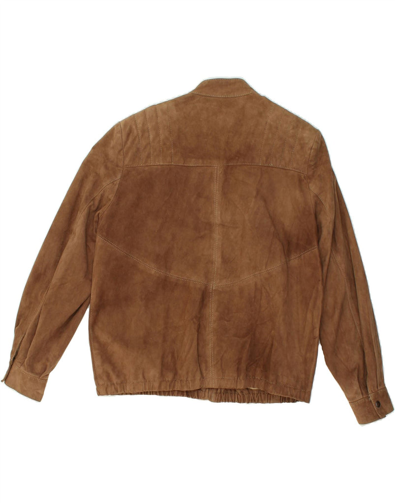 VINTAGE Womens Suede Bomber Jacket IT 48 XL Brown | Vintage Vintage | Thrift | Second-Hand Vintage | Used Clothing | Messina Hembry 