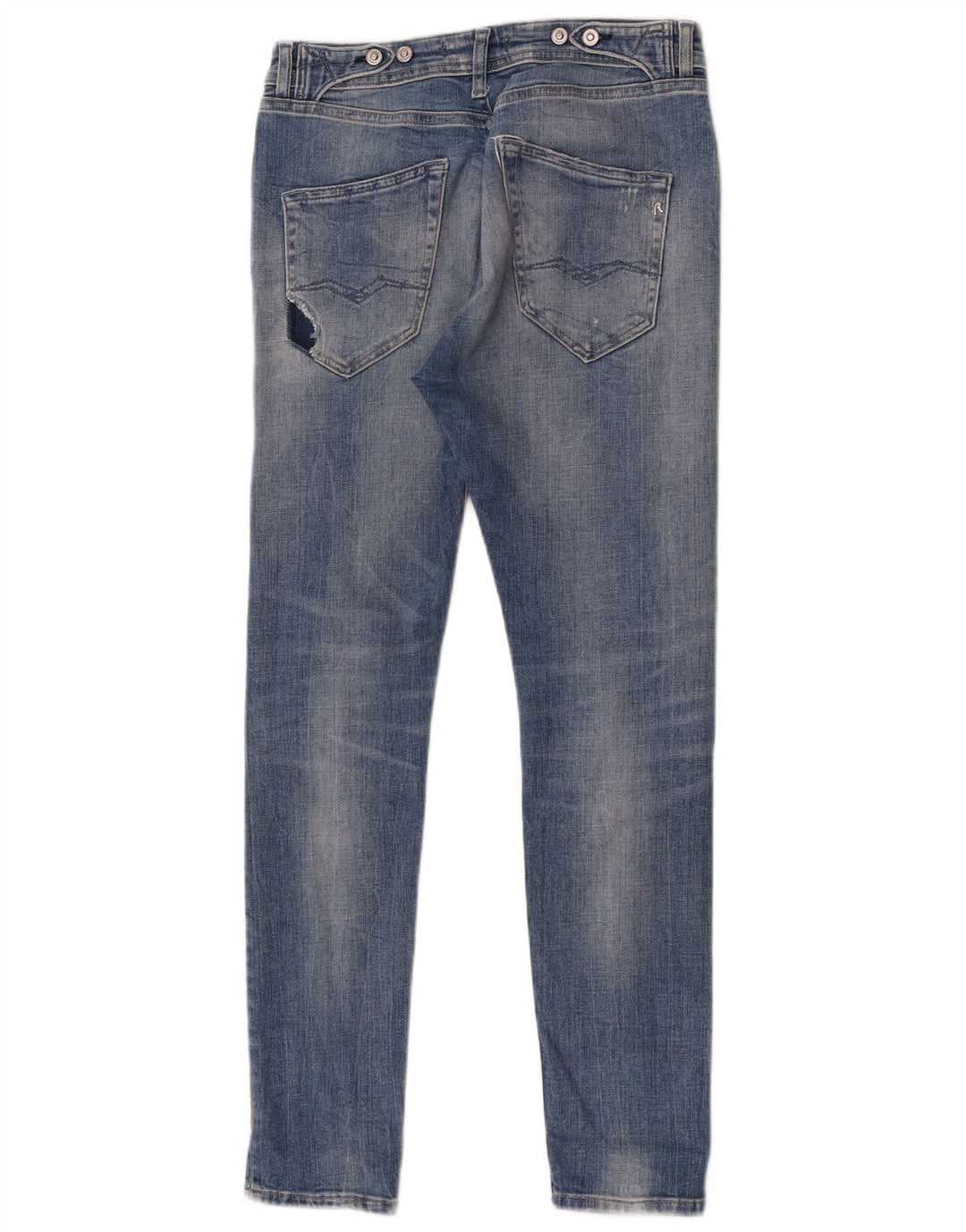 Replay Womens Distressed Skinny Jeans W29 L30 Blue