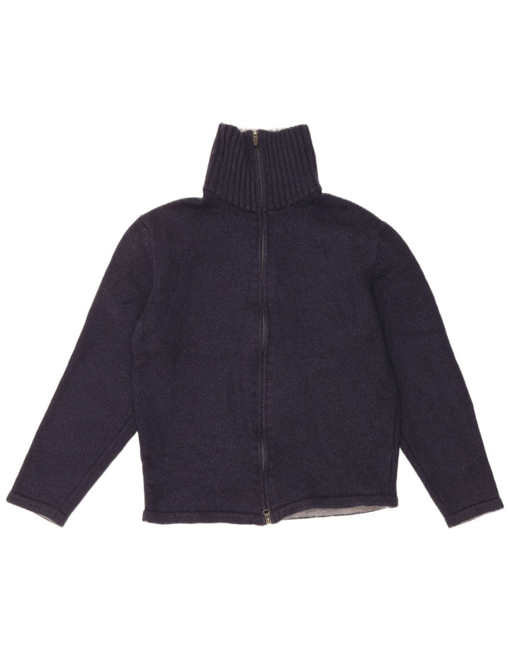 Massimo Dutti Womens Cardigan Sweater UK 14 Medium Navy Blue