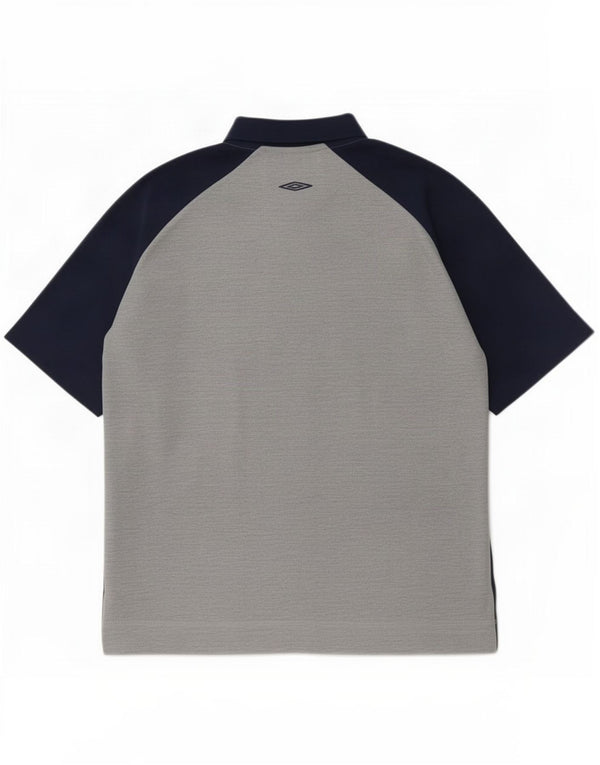 Umbro Mens Polo Shirt UK 41/43 Large Grey Colourblock Polyester