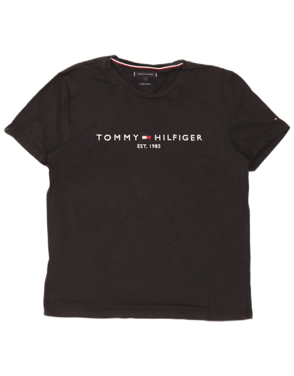 Tommy Hilfiger Mens Graphic T-Shirt Top Large Black Cotton
