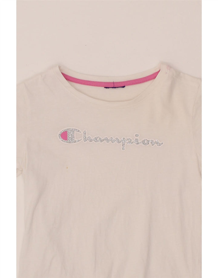 CHAMPION Girls Graphic T-Shirt Top 6-7 Years White Vintage Champion and Second-Hand Champion from Messina Hembry 