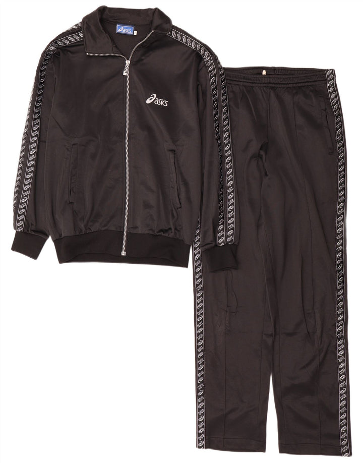 Asics Mens Graphic Full Tracksuit Small  Black Polyester