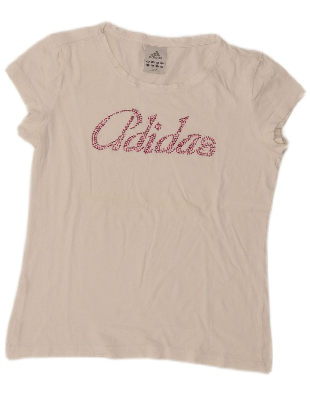 Adidas Womens Graphic T-Shirt Top UK 16 Large White