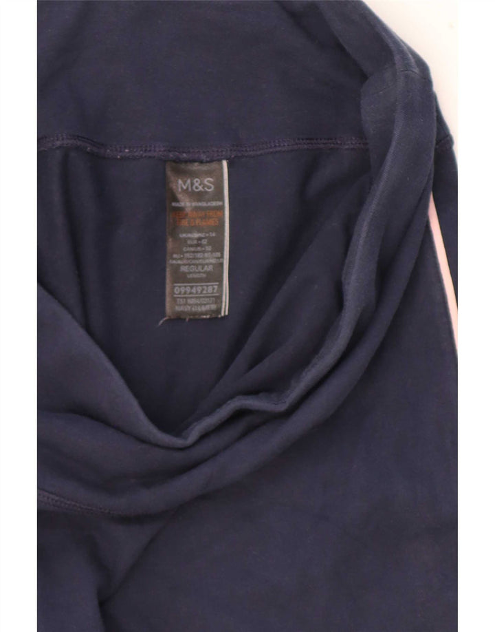 Marks & Spencer Womens Leggings UK 14 Medium Navy Blue Cotton