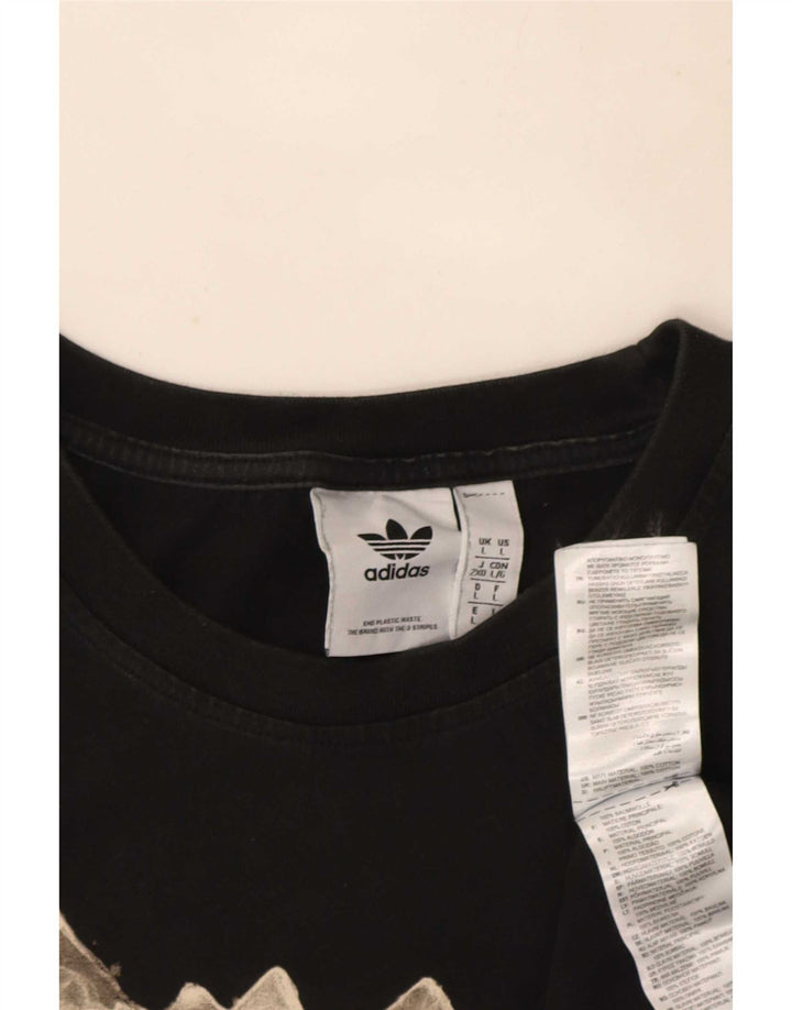 Adidas Mens Graphic T-Shirt Top Large Black Cotton