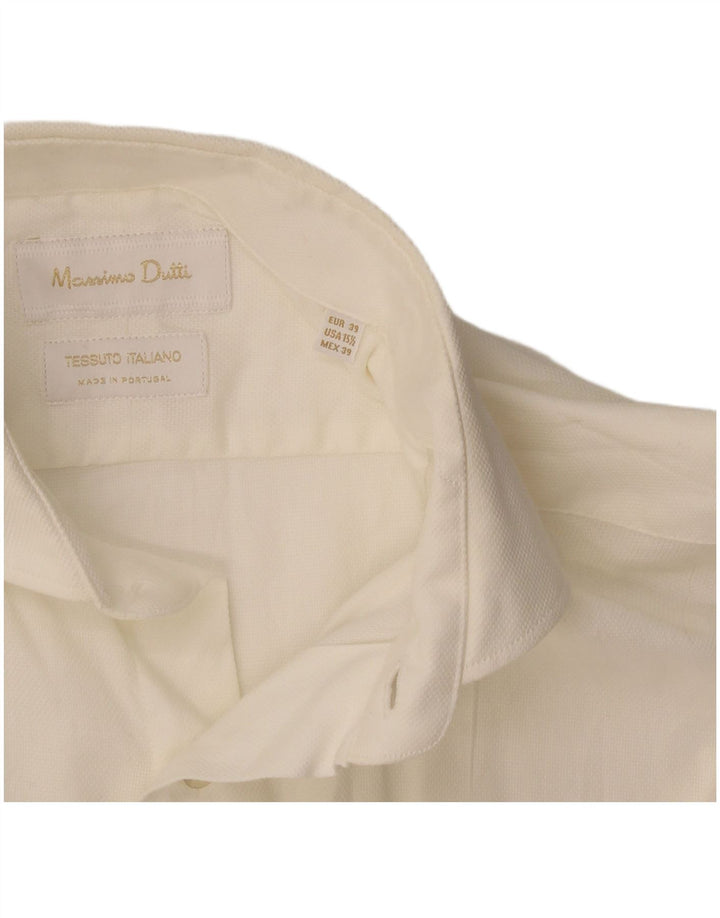 Massimo Dutti Mens Shirt Size 39 Medium White