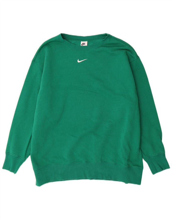 NIKE Mens Hoodie Jumper XL Green Cotton
