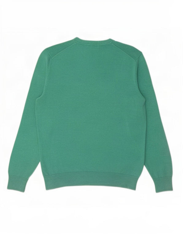 Gap Mens V-Neck Jumper Sweater Medium Green Cotton
