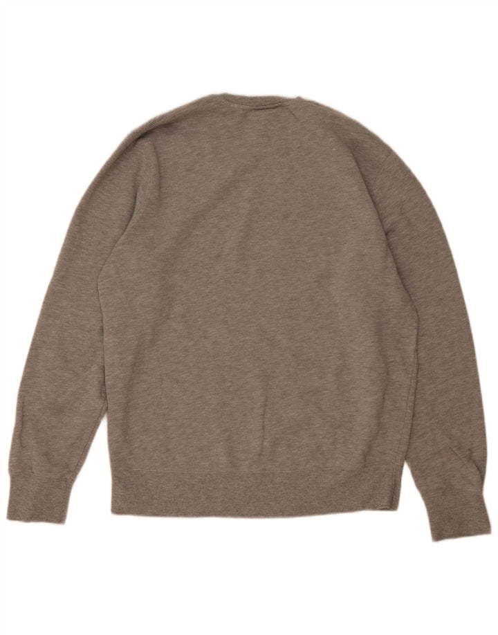 New Balance Mens Sweatshirt Jumper Large Grey Flecked Cotton