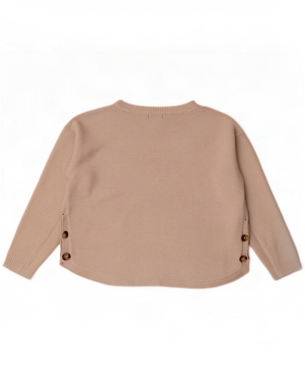 Fat Face Womens Crop Boat Neck Jumper Sweater UK 10 Small White Viscose