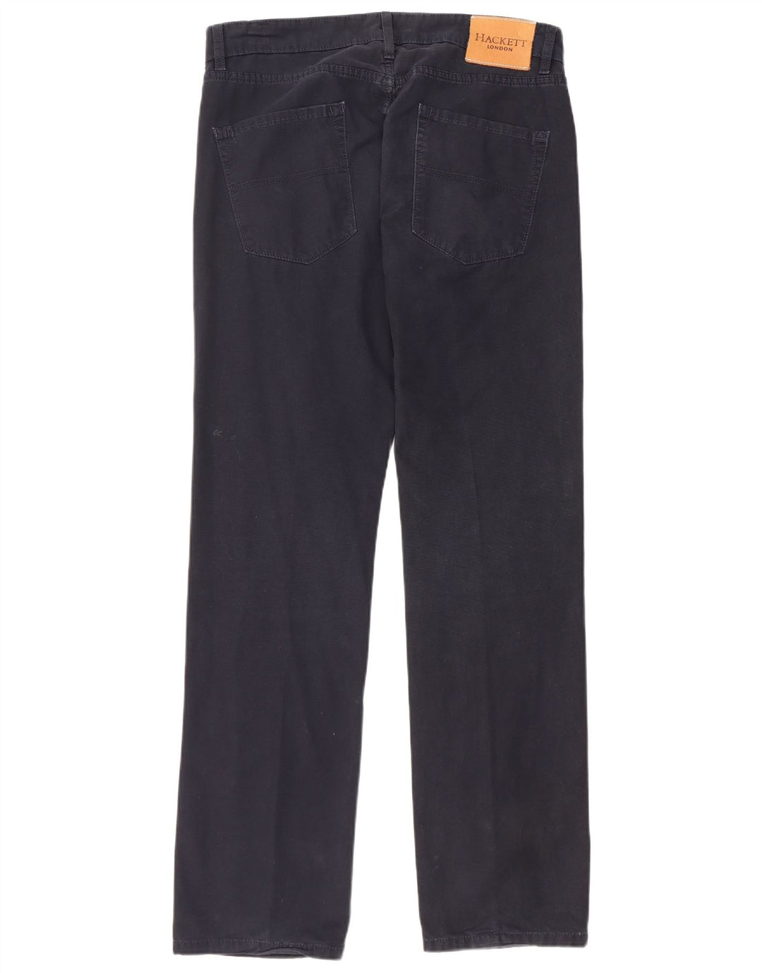 HACKETT Mens Straight Casual Trousers W34 L32 Navy Blue Cotton