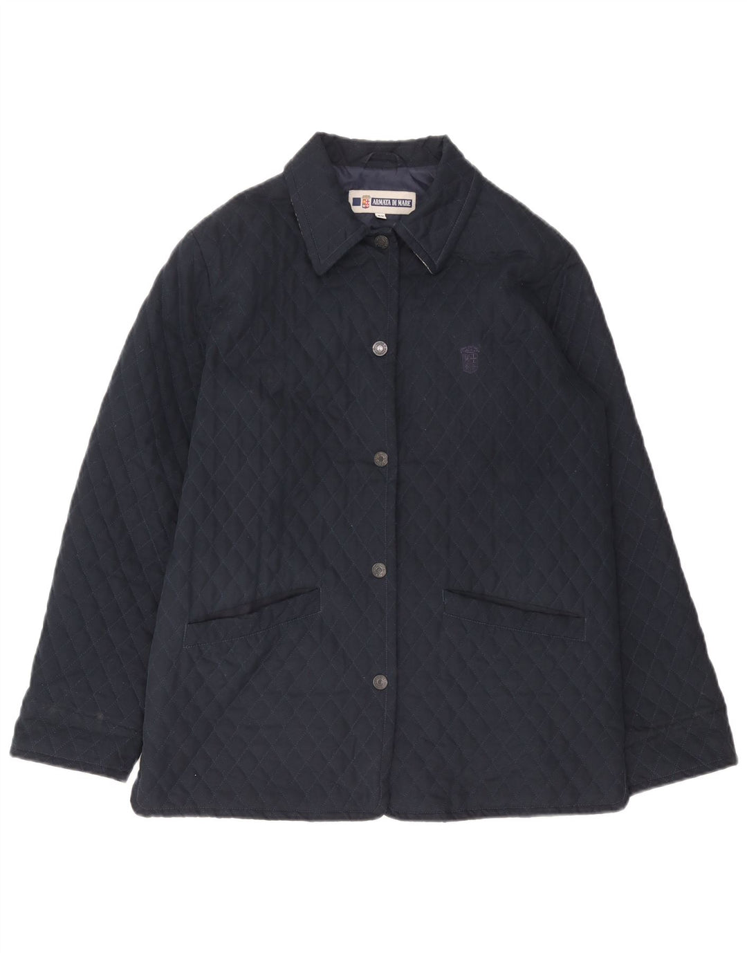 Armata Di Mare Womens Quilted Jacket IT 42 Medium Navy Blue