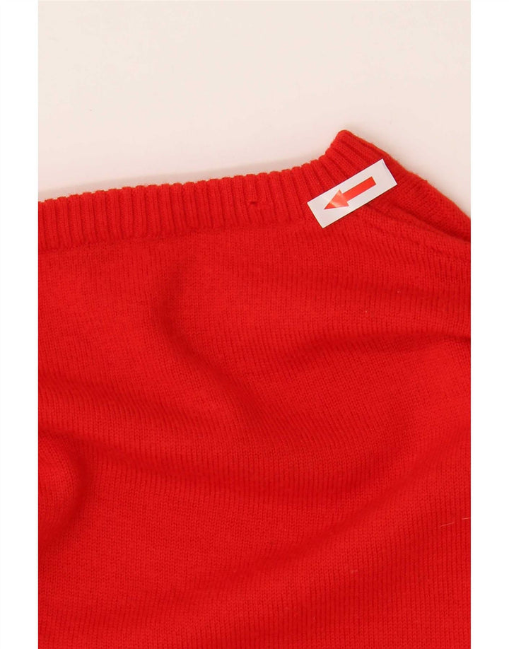 Gran Sasso Mens Crew Neck Jumper Sweater Medium Red Virgin Wool