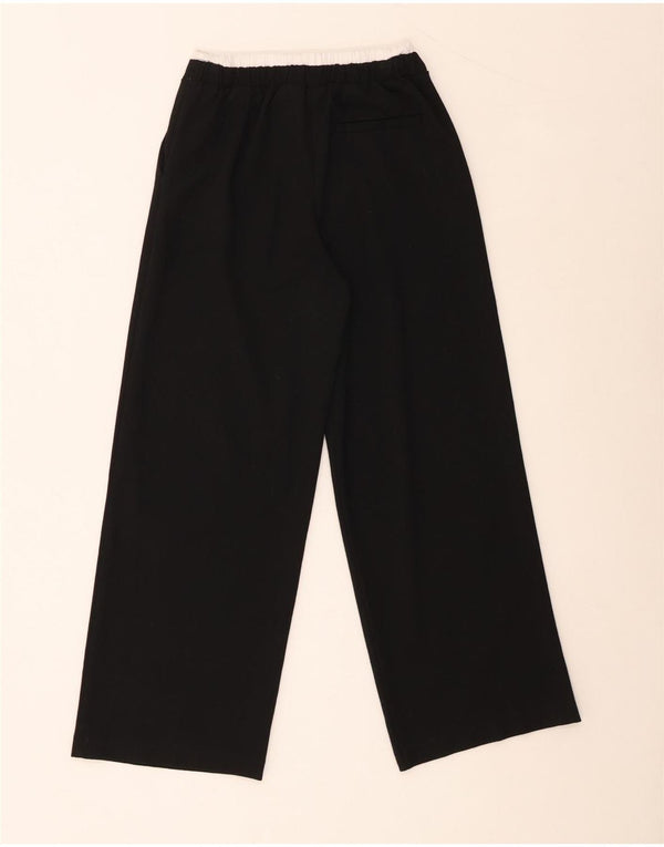 Zara Girls Wide Leg Pegged Casual Trousers 9-10 Years W24 L24 Black