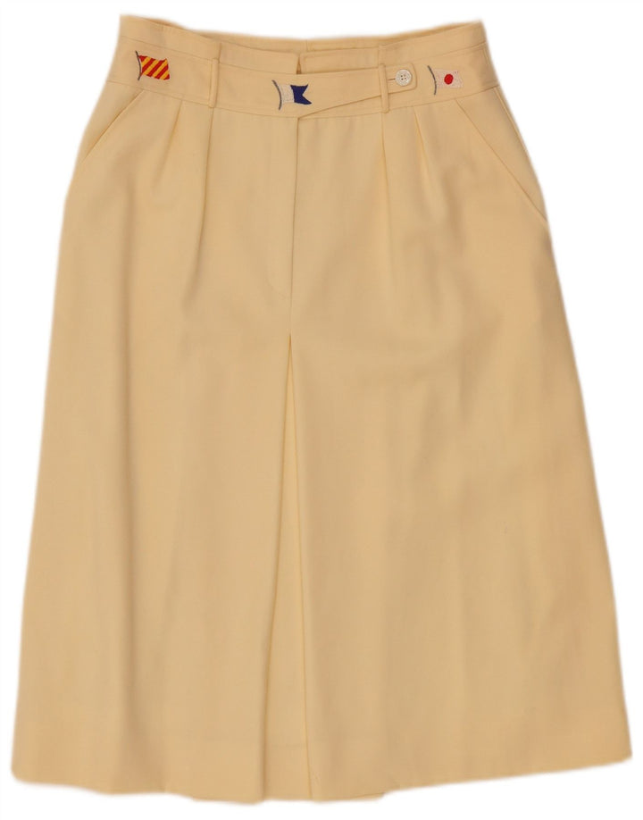 Les Copains Womens A-Line Skirt W28 Medium Off White Wool