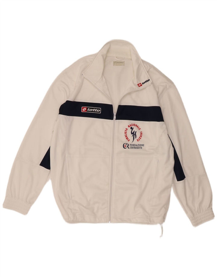 Lotto Mens Graphic Tracksuit Top Jacket XL White Colourblock Polyester
