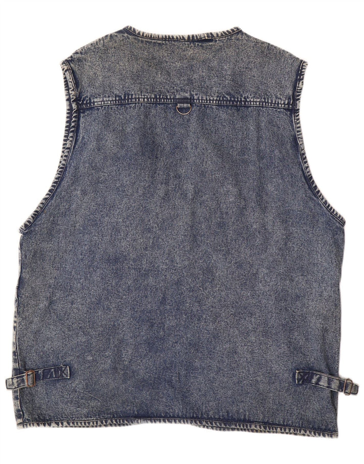 VINTAGE Mens Denim Gilet UK 50 5XL Blue