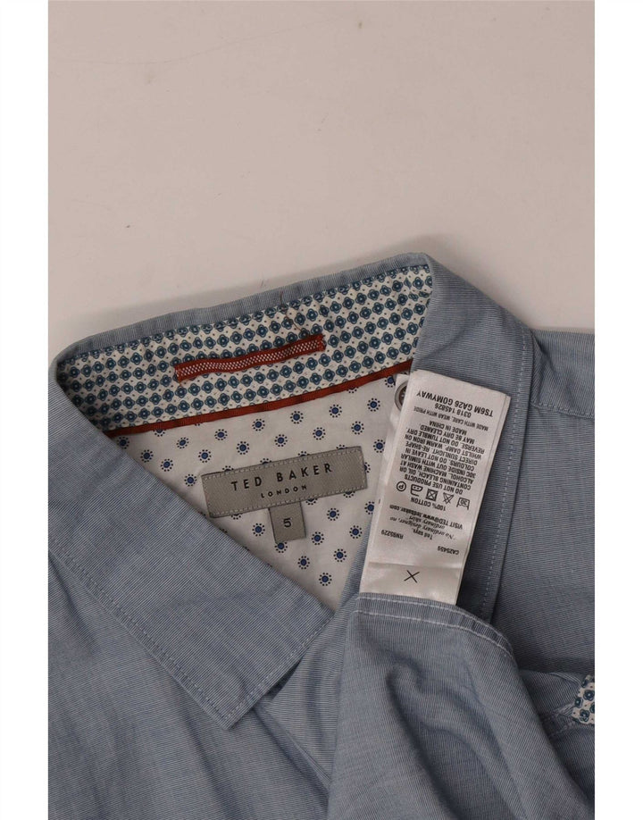 Ted Baker Mens Shirt Size 5 XL Blue Cotton