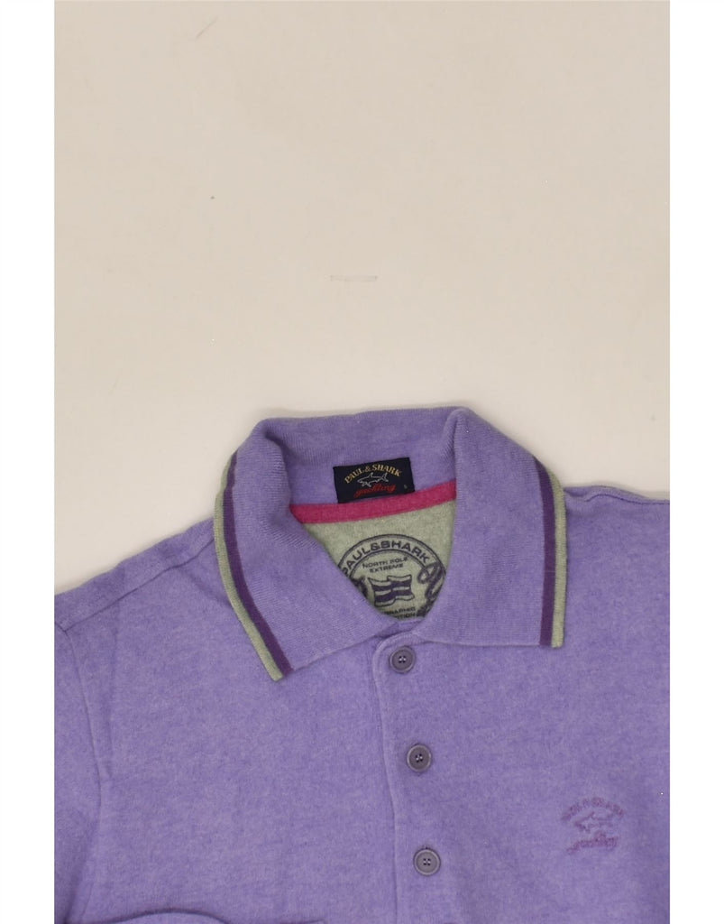 PAUL & SHARK Mens Polo Neck Jumper Sweater Small Purple Wool | Vintage Paul & Shark | Thrift | Second-Hand Paul & Shark | Used Clothing | Messina Hembry 