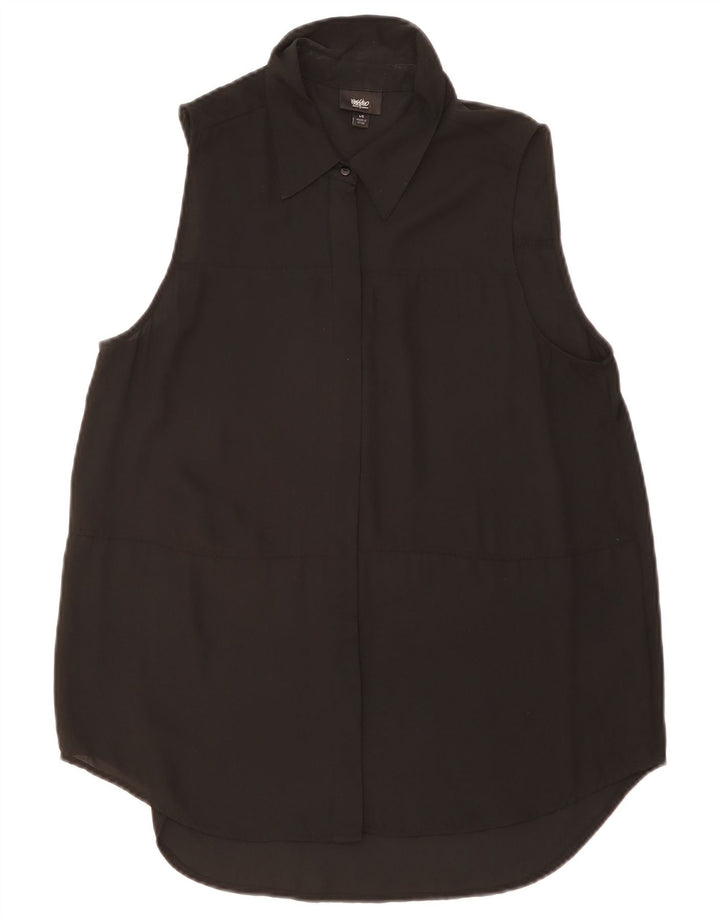 Mossimo Womens Sleeveless Shirt Dress UK 16 Large Black Polyester