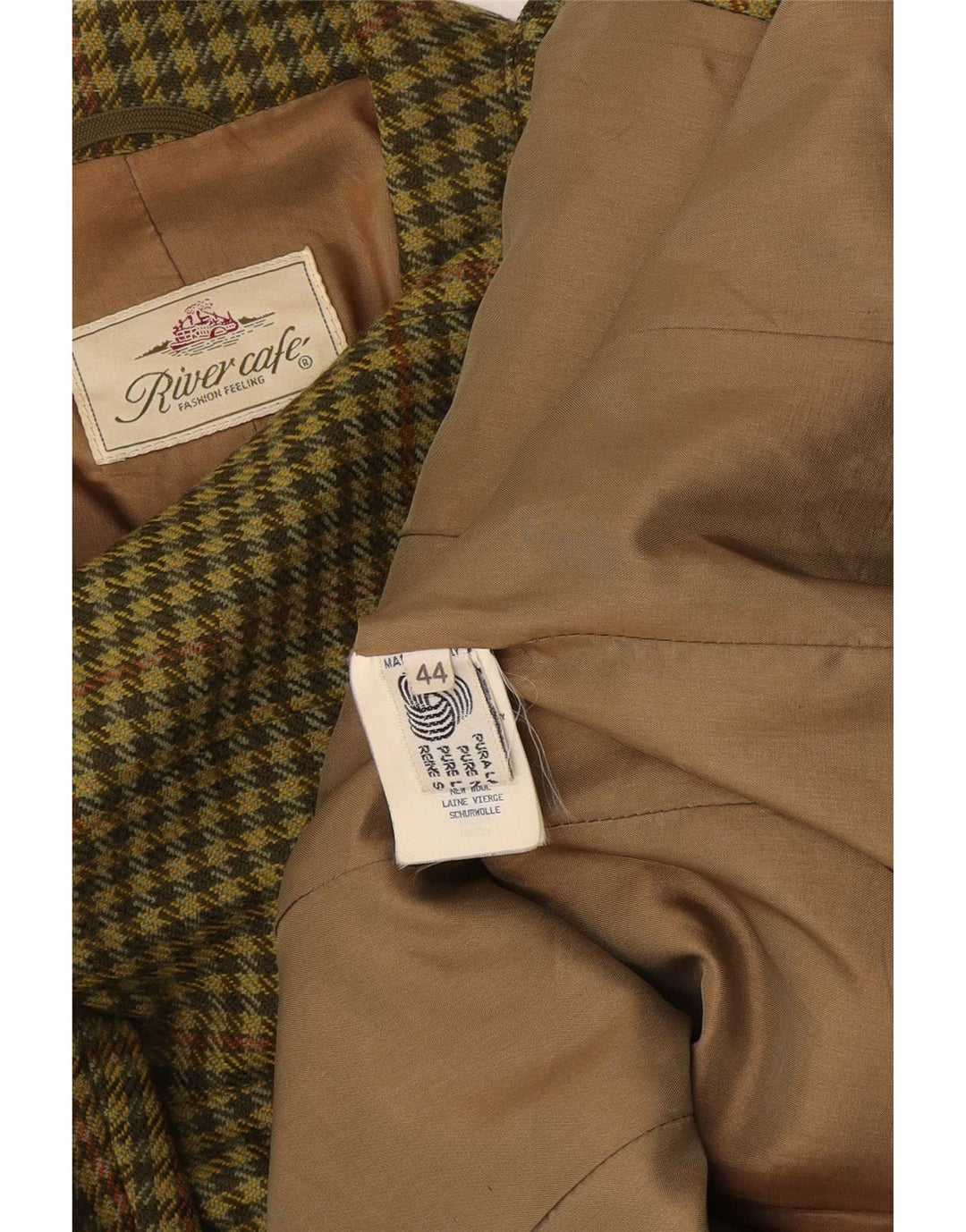 Vintage Mens 3 Button Blazer Jacket IT 44 Medium Green Houndstooth