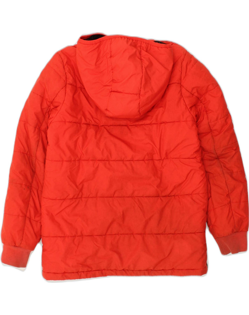 ADIDAS Boys Hooded Padded Jacket 11-12 Years Red Colourblock Polyester | Vintage Adidas | Thrift | Second-Hand Adidas | Used Clothing | Messina Hembry 