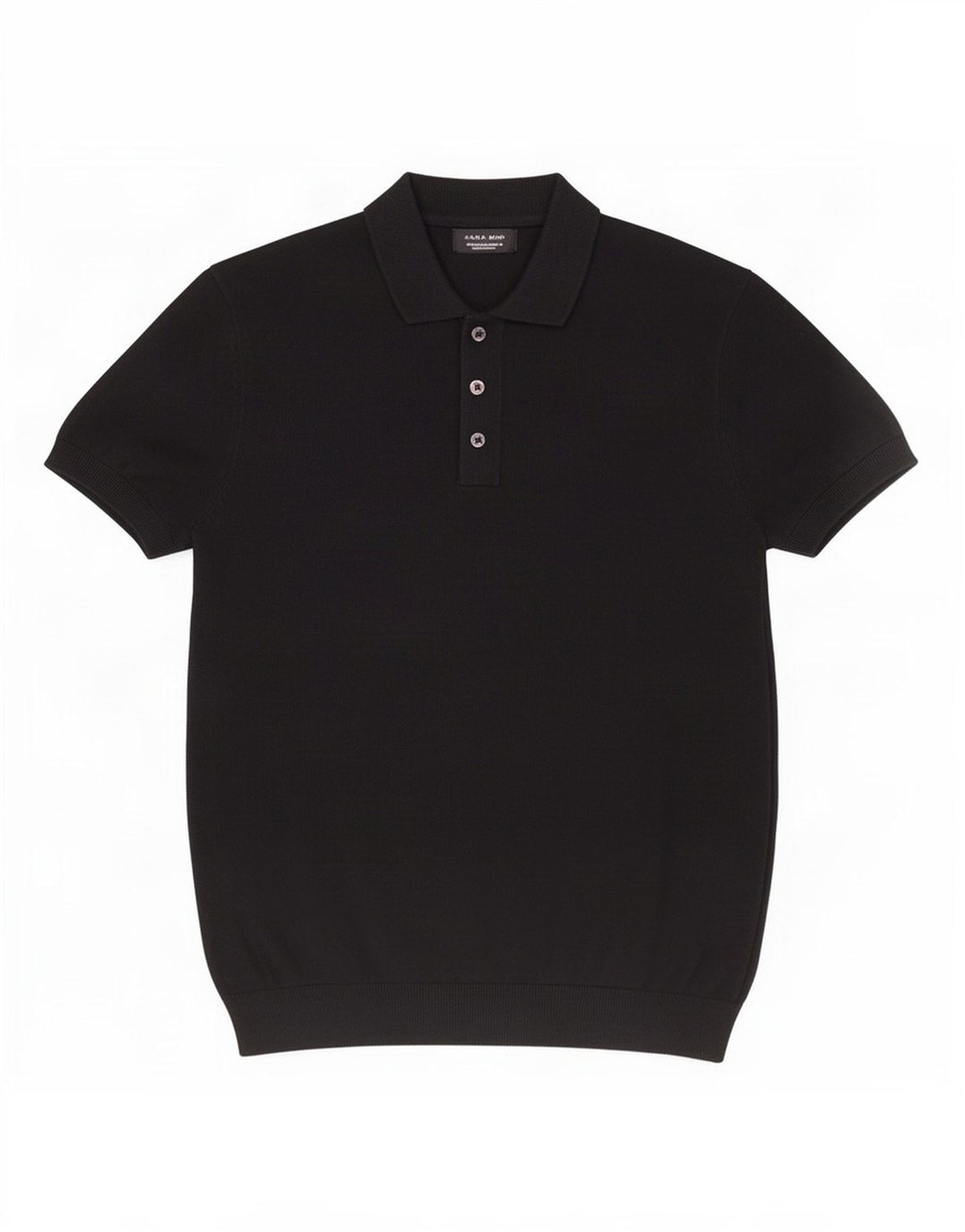 Zara Mens Polo Shirt Medium Black Viscose