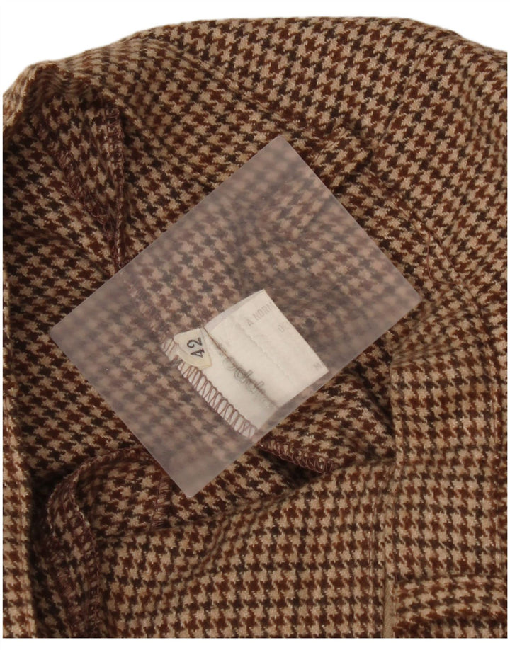 Vintage Womens Capri Trousers IT 42 Medium W26  Brown Houndstooth Wool