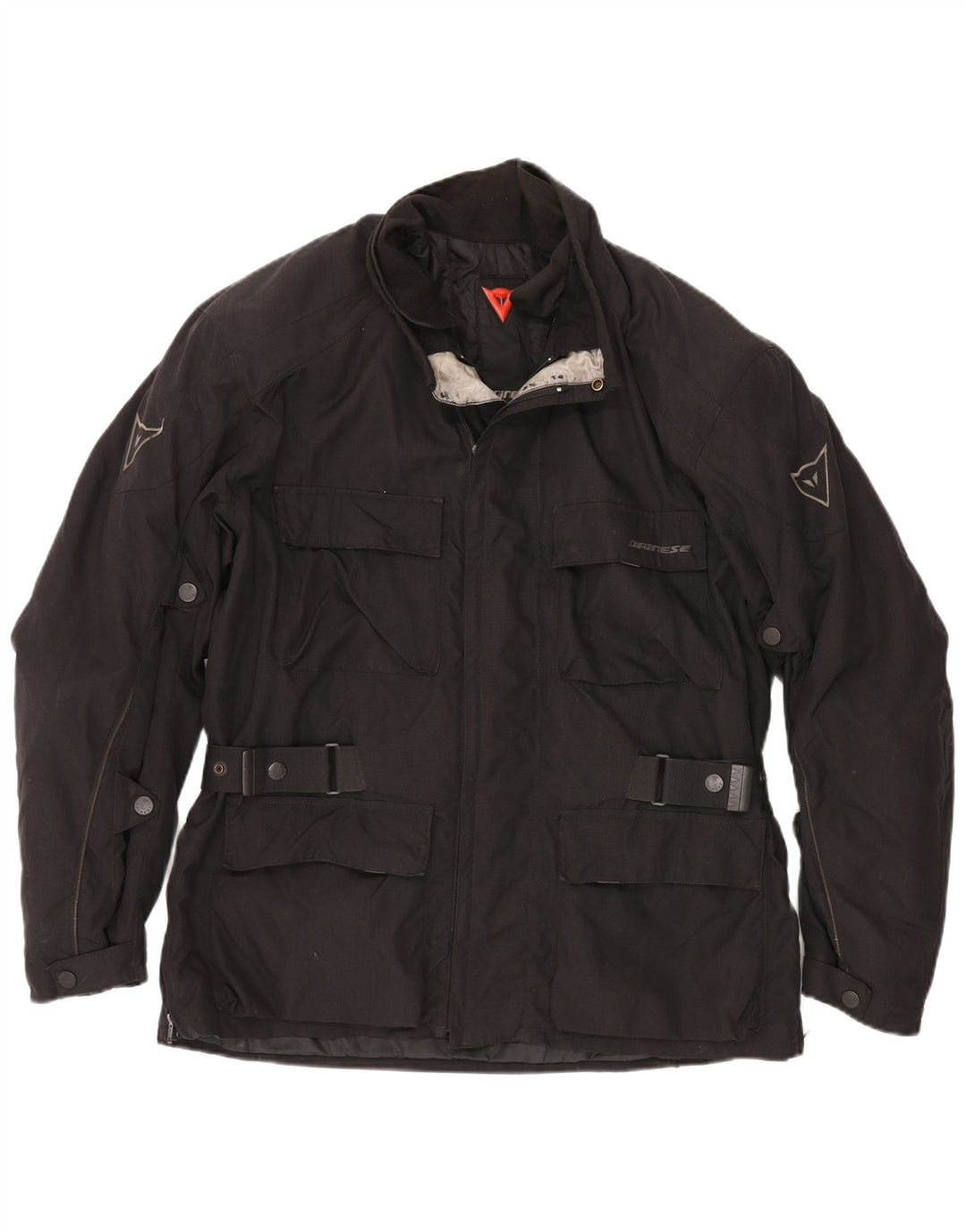 DAINESE Mens Graphic Biker Jacket EU 54 Large Black Nylon