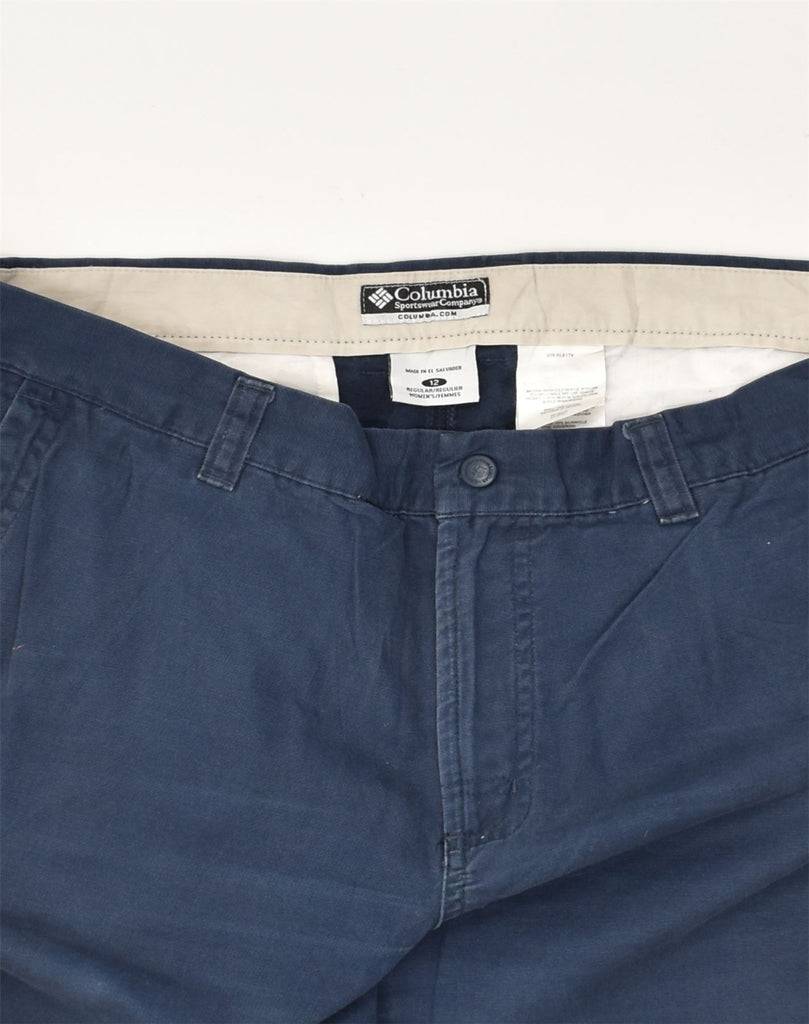 COLUMBIA Womens Straight Chino Trousers US 12 Large W34 L30 Navy Blue | Vintage Columbia | Thrift | Second-Hand Columbia | Used Clothing | Messina Hembry 