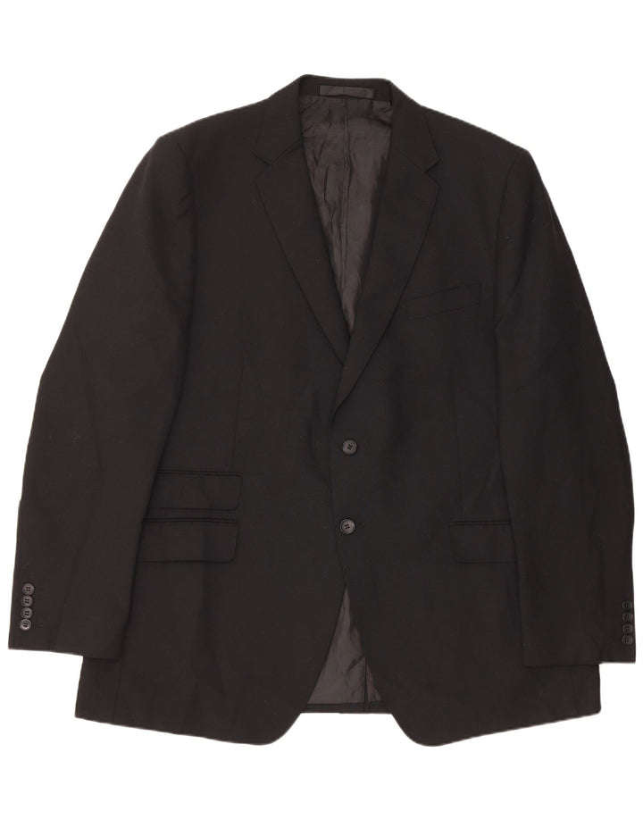Marks & Spencer Mens 2 Button Blazer Jacket Size 46 XL Black Polyester