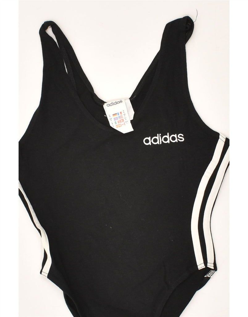 ADIDAS Womens Swimwear UK 8 Small Black Cotton | Vintage Adidas | Thrift | Second-Hand Adidas | Used Clothing | Messina Hembry 