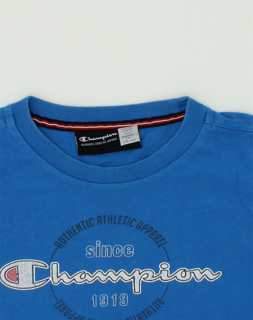 CHAMPION Boys Graphic Vest Top 9-10 Years Blue Cotton | Vintage Champion | Thrift | Second-Hand Champion | Used Clothing | Messina Hembry 