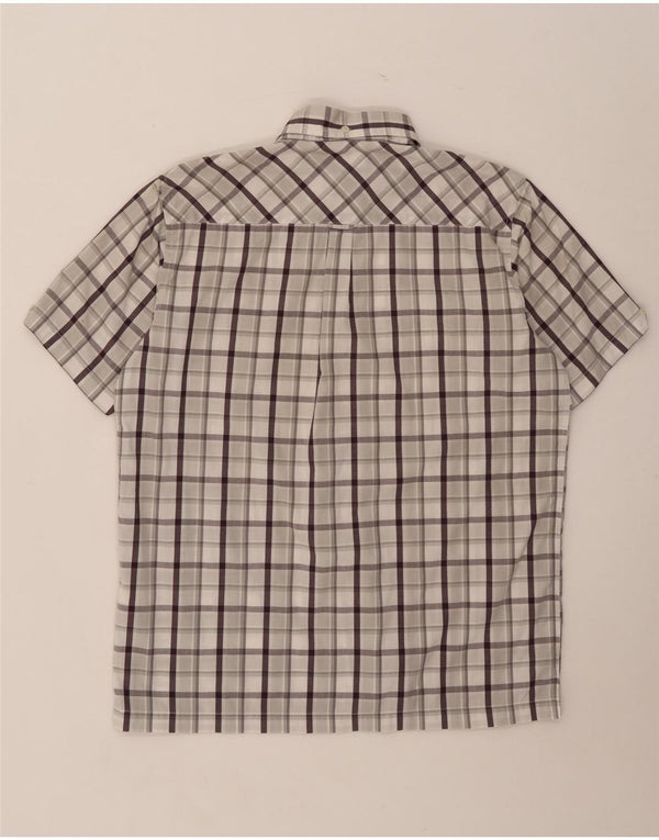 Ben Sherman Mens Short Sleeve Shirt Medium Grey Check Cotton