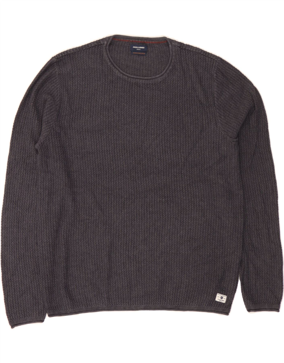 JACK & JONES Mens Crew Neck Jumper Sweater XL Grey Cotton Vintage Jack & Jones and Second-Hand Jack & Jones from Messina Hembry 