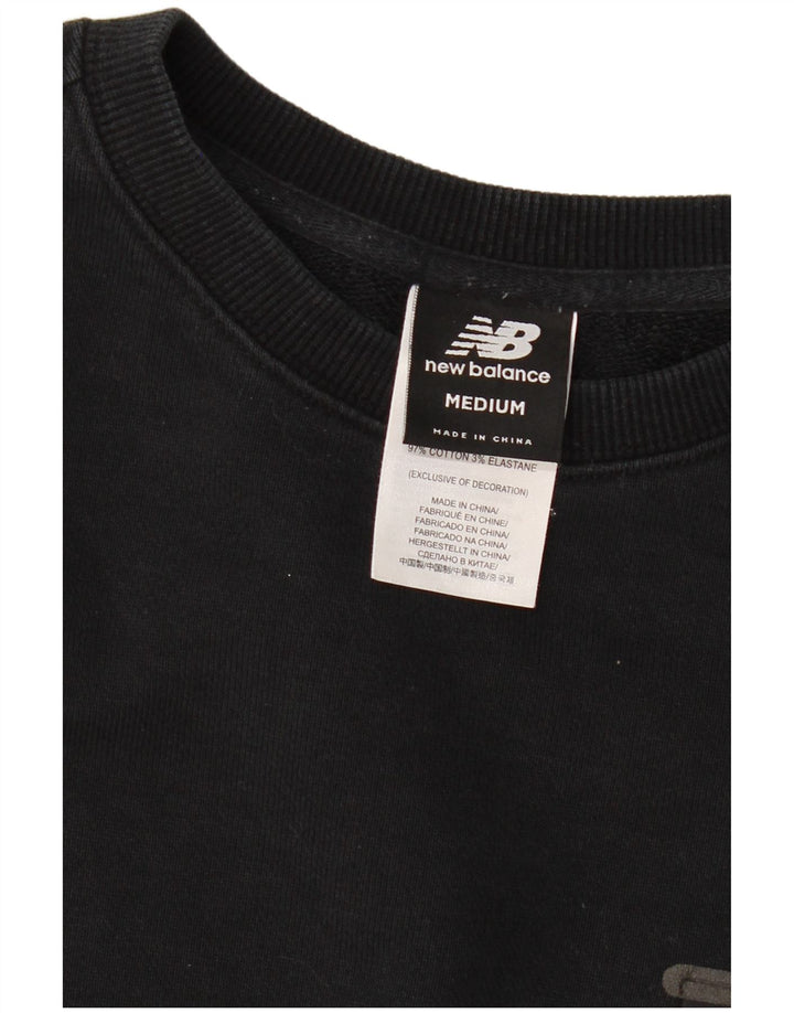 New Balance Mens Sweatshirt Jumper Medium Black Cotton