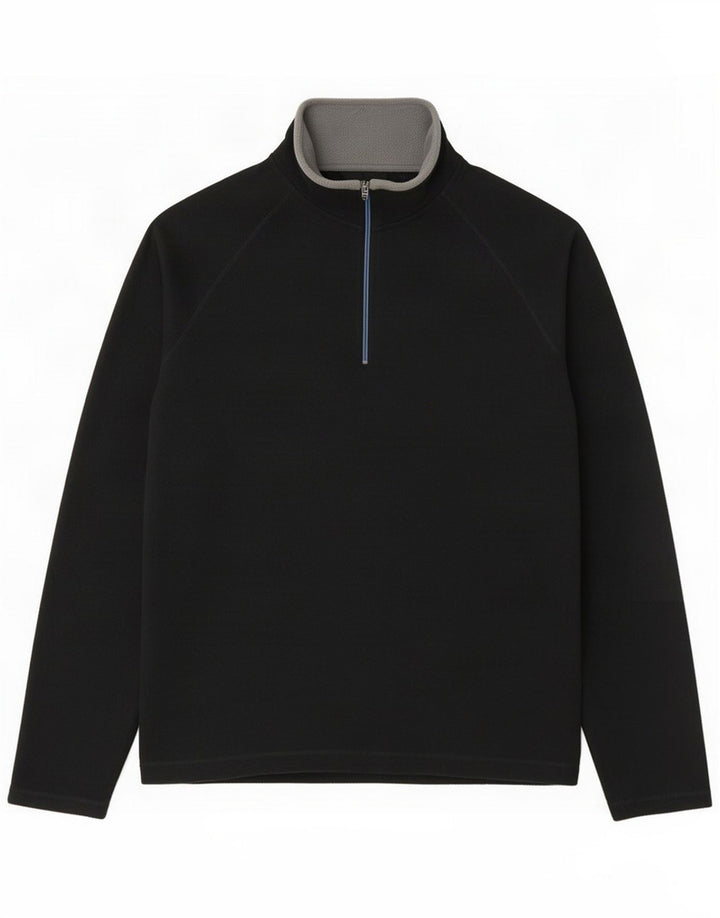Gap Mens Zip Neck Fleece Jumper Medium Black Polyester