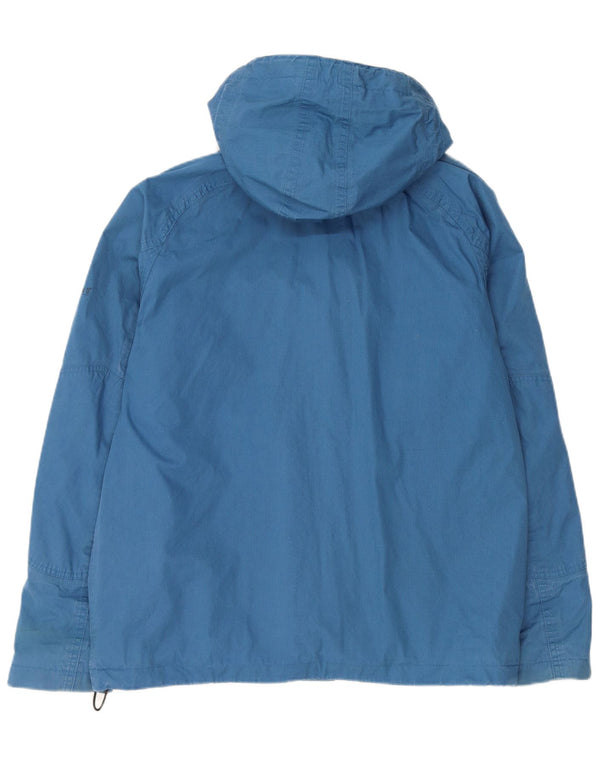 TIMBERLAND Mens Hooded Windbreaker Jacket UK 36 Small Blue Polyester