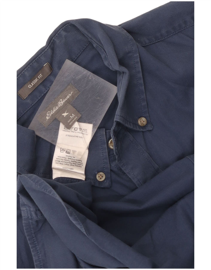Eddie Bauer Mens Classic Fit Shirt Medium Navy Blue Cotton