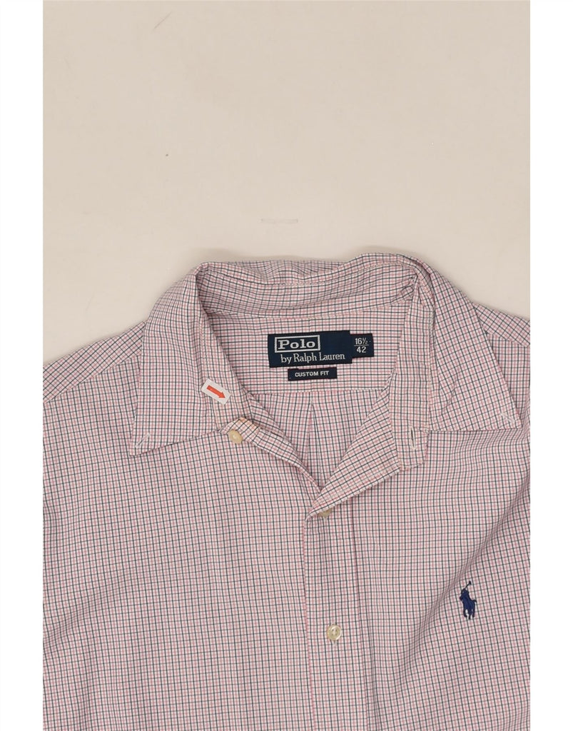 POLO RALPH LAUREN Mens Custom Fit Shirt Size 16 1/2 42 Large Pink Check | Vintage Polo Ralph Lauren | Thrift | Second-Hand Polo Ralph Lauren | Used Clothing | Messina Hembry 